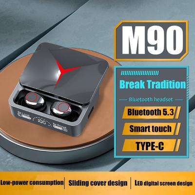 TWS bezvadu Bluetooth austiņas M90 LED displejs Stereo Bass Touch Control austiņas ar mikrofonu Bluetooth austiņas iPhone bezvadu austiņām