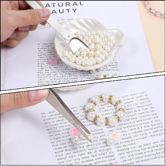 3 PCS Cake Decorating Tools Set, 4 Claws Pearl Grabber Claw Pen Piercing Ball Bead Holder Stainless Steel Cake Tweezer Alloy Sprinkles Tool Set for