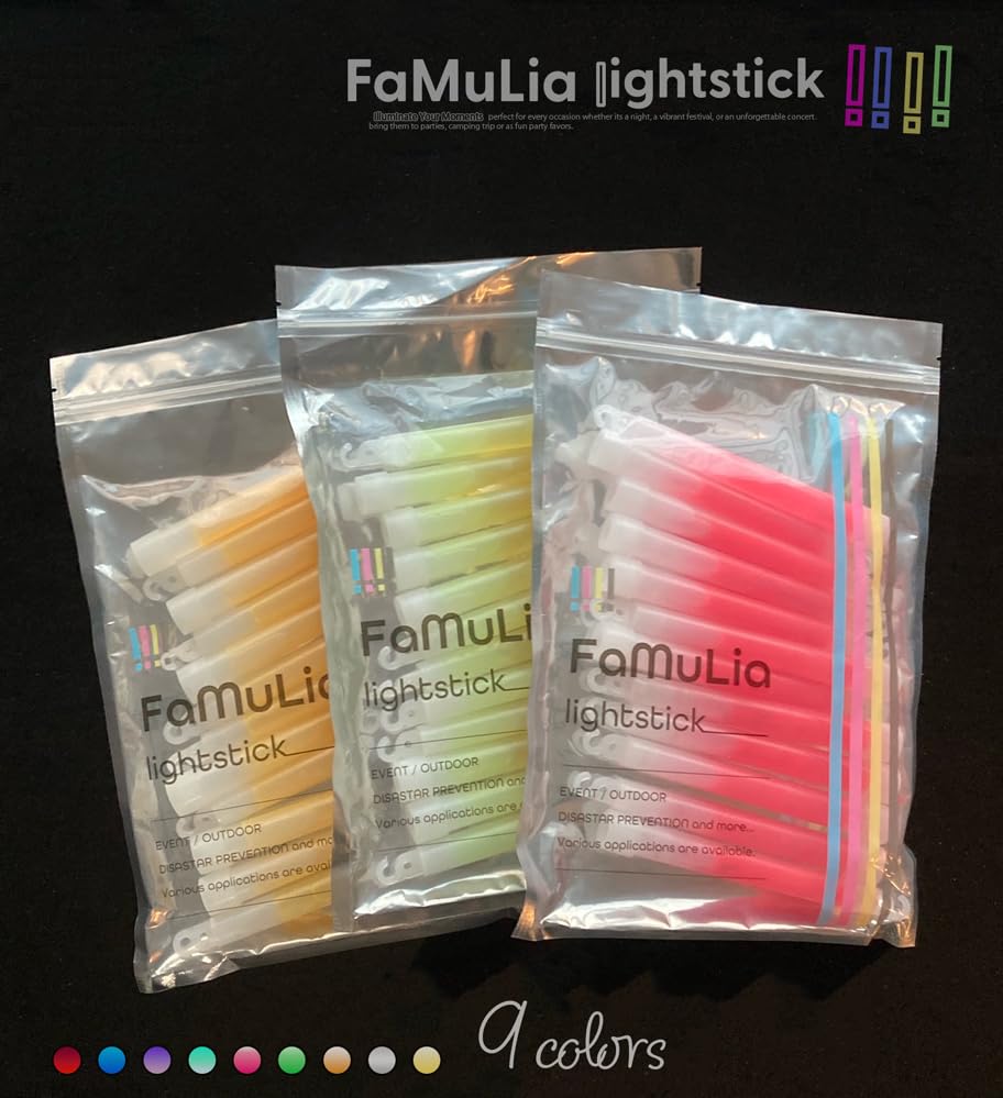 FAMULIA Chemical Light Penlight Yellow 48 Pieces Disposable Event Wedding Dress Guessing Halloween School Festival FamuLia Lightstick (yellow 48pics)