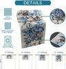 Christmas Blue Poinsettia Ball Berry Linen Table Runner Party Decor Winter Xmas Kitchen Dining Table Runner Christmas Decoration