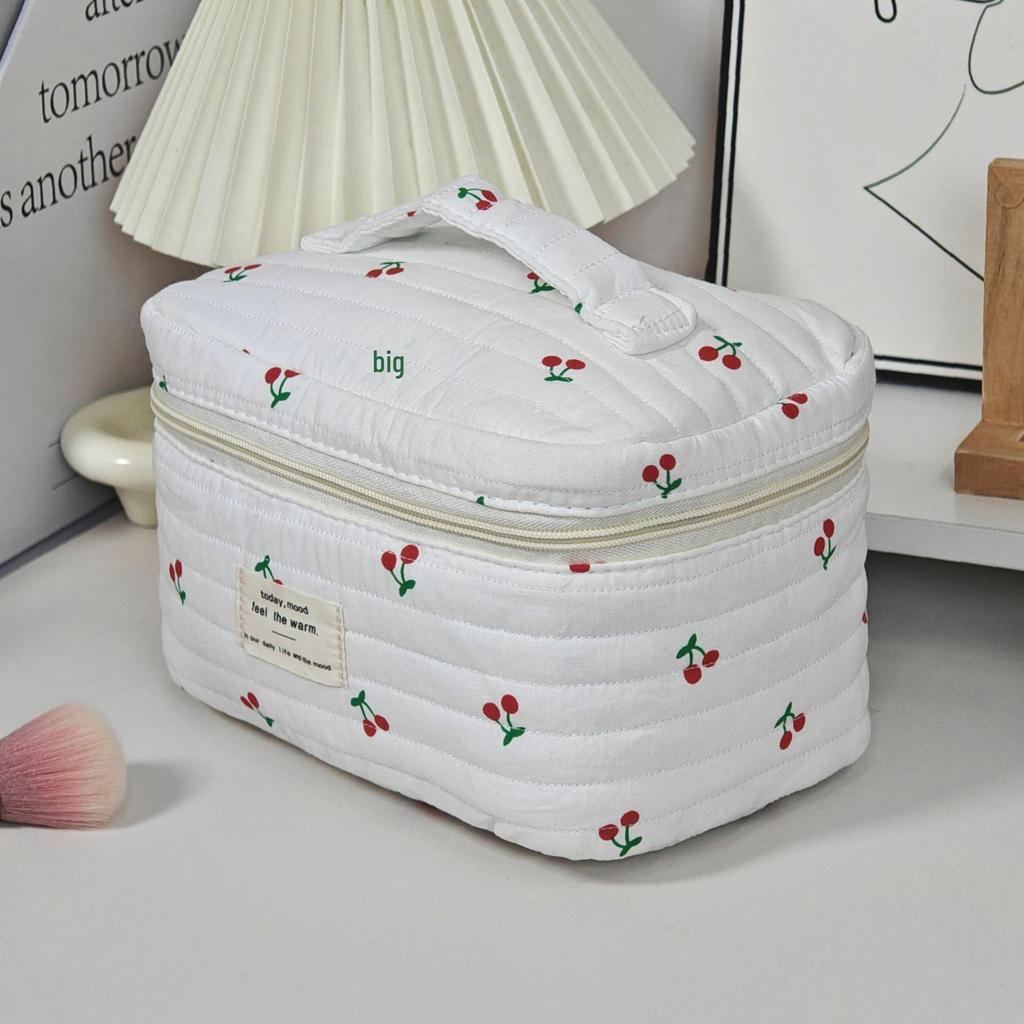 Women's Large Capacity Cherry Handbag: Portable Makeup and Toiletry Travel Bag