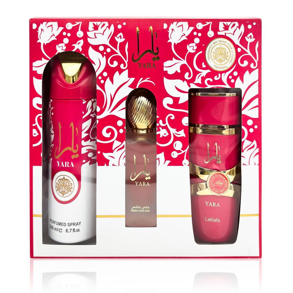 Lattafa Yara Candy Perfume Trio Set for Women, Middle Eastern Arabic Fragrance, Sweet Candy Scent, Long Lasting, Gift Box