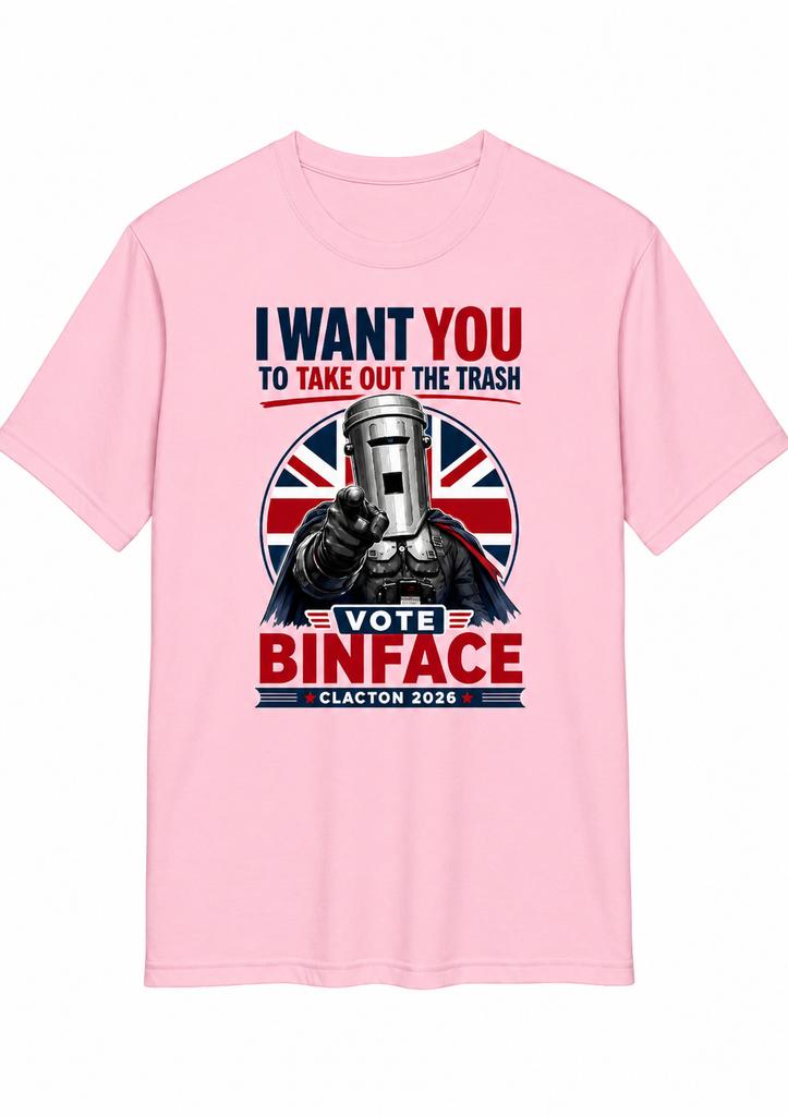 Vote Binface Clacton ByElection Tee Anti Farage Funny Binface Unisexs T Shirt Vote Binface Political Satire British Humour Gift