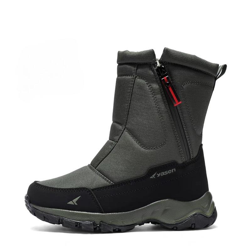 Winter Couple's Snow Mid-Calf Boots Men's and Women's High-Top Thickened Thermal Fleece-Lined Boots WaterproofSlip-Resistant