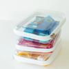 Double Zippered Hard Pouch Stackable Toys Storage Bin Zippered Blocks Set Toy Storage Organizer Case Clear Cosmetics Bag Home