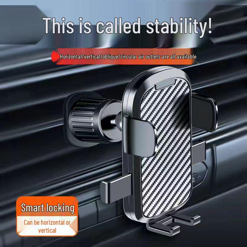 2024 Black Tech Car Phone Holder: Suction Cup & Air Vent Mount for Navigation