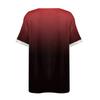 Women's Summer Loose T-shirt Gradient Color Printed Casual V-neck Sequin Short-sleeved Top