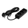 Extension cord, 3 sockets, 3 , with grounding, black