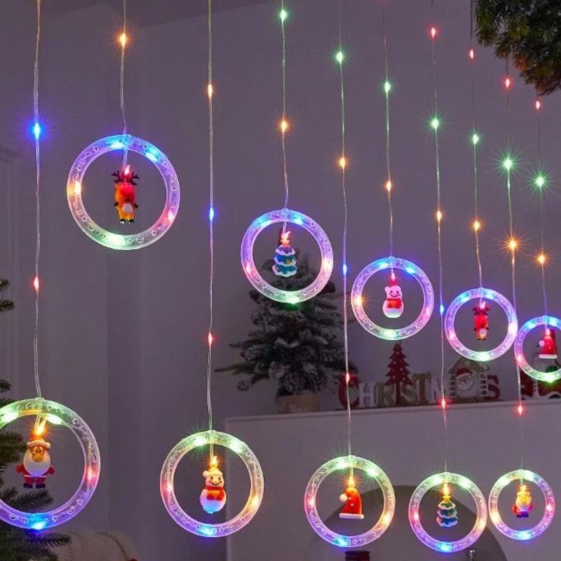 USB Powered LED Christmas String Lights with 8 Lighting Modes Santa Star Fairy Lights for Xmas Tree Window Party & Indoor Decor