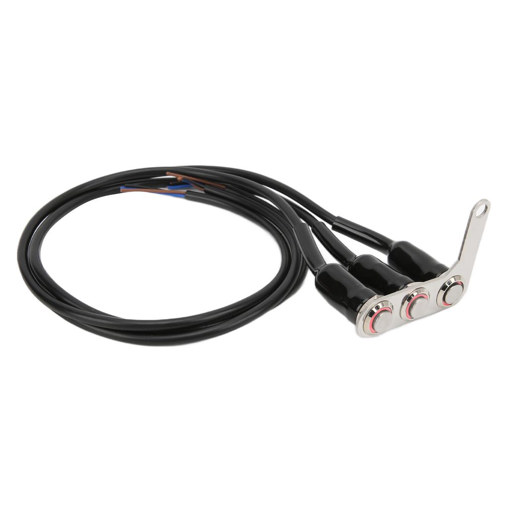 Motorcycle Handlebar Switch LED Stainless Steel Waterproof for Horn Headlight Spot LampLeft