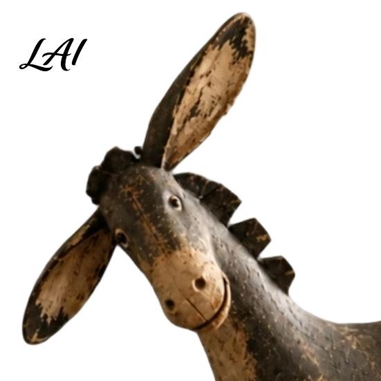 Resin Animal Sculpture Vintage Donkey Sculpture Rustic Farmhouse Figurine Tabletop Ornament Traditional Home Embellishments for Shelf Mantel