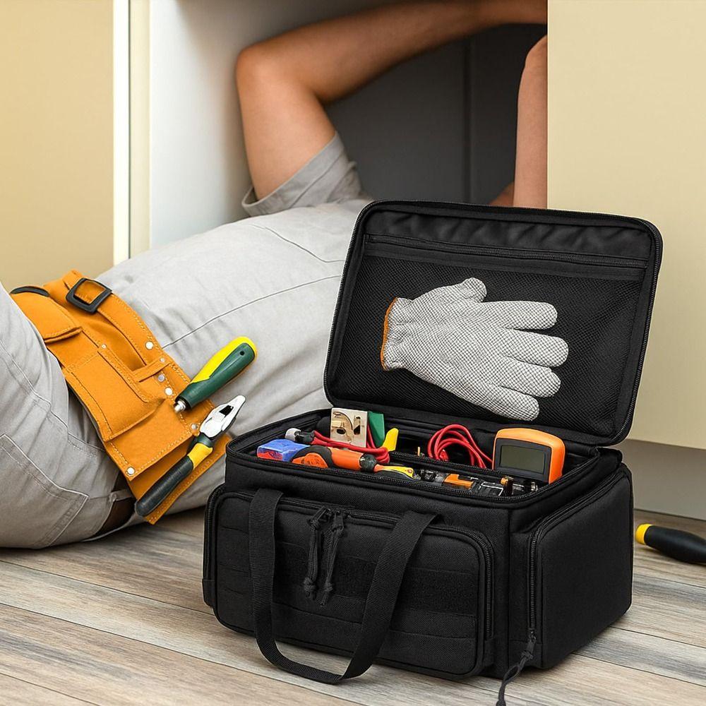 Large Capacity Tool Storage Bag Multiple Compartments Heavy Duty Bag  for Technician Work
