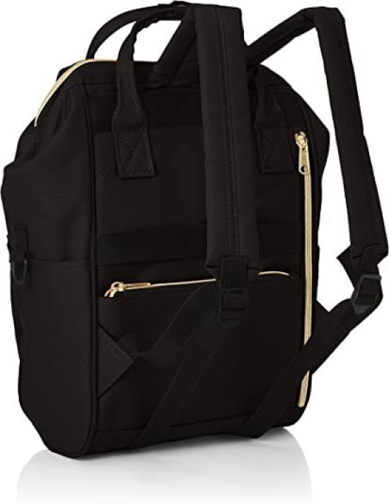 Anello Cross Bottle Backpack (Small) with A4 Closure, Water-Repellent Design, Multiple Storage, and Laptop Storage, Black (ATB0197Z)