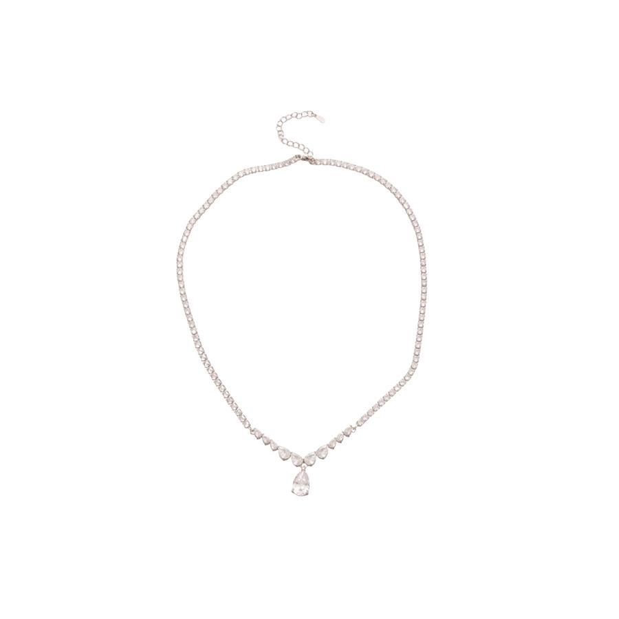 French Luxury Zircon Water Drop Pendant Necklace