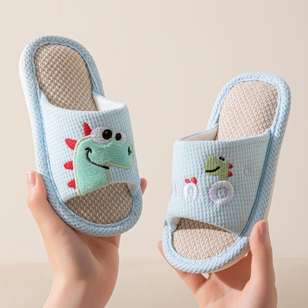 Cartoon Children's Slippers, Linen Open-toe PVC Sandals