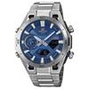 EDIFICE Mode 100 Meter Wasserdicht Solar Quarz Stahlarmband Herrenuhr Blaues Zifferblatt ECB-2300D-2A