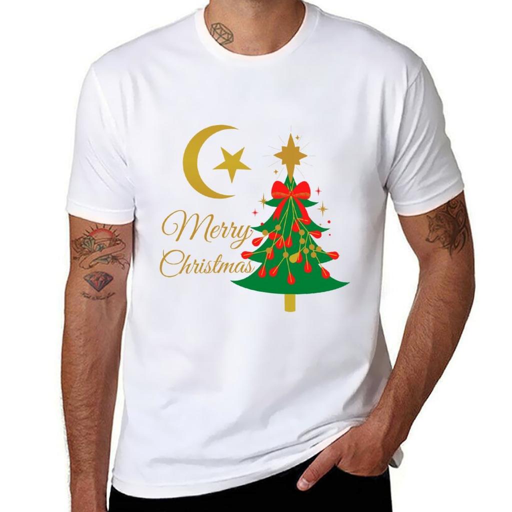 Merry Christmas Tree Decorations Tshirt Casual Fashion Print Tee Top