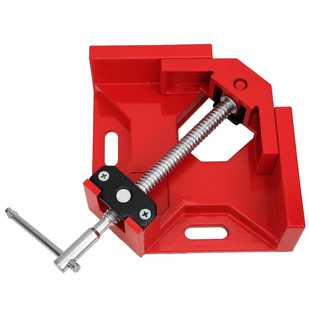 90 Degree Corner Right Angle Clamp T Handle Vice Grip Woodworking Quick Fixture (Red)