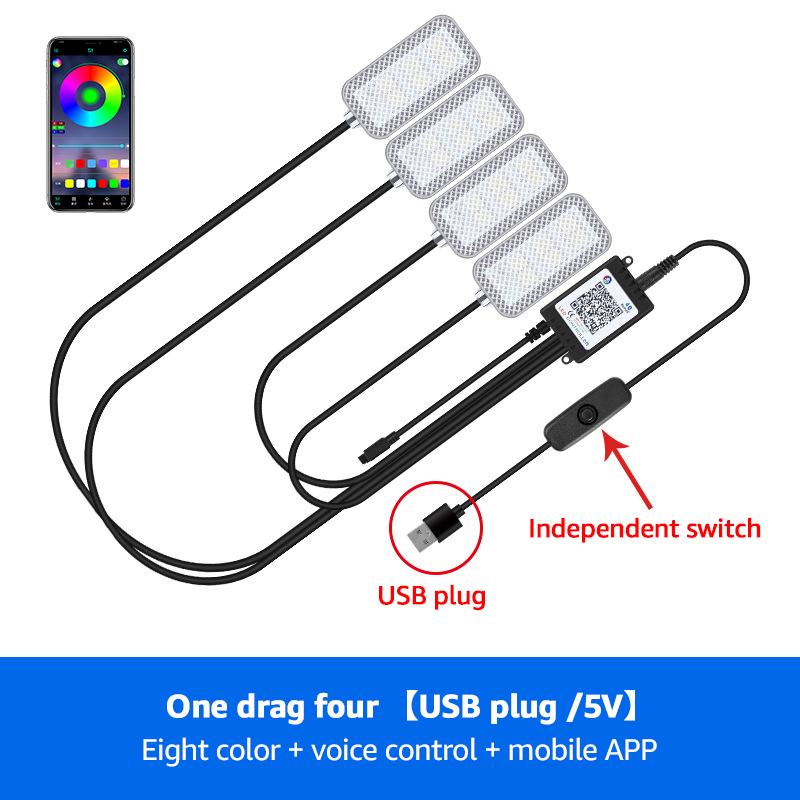Car Lights Led Bar Automotive Strip Universal Mood Foot Light Cigarette Lighter USB Decorative Atmosphere Lamp Signal Lamp