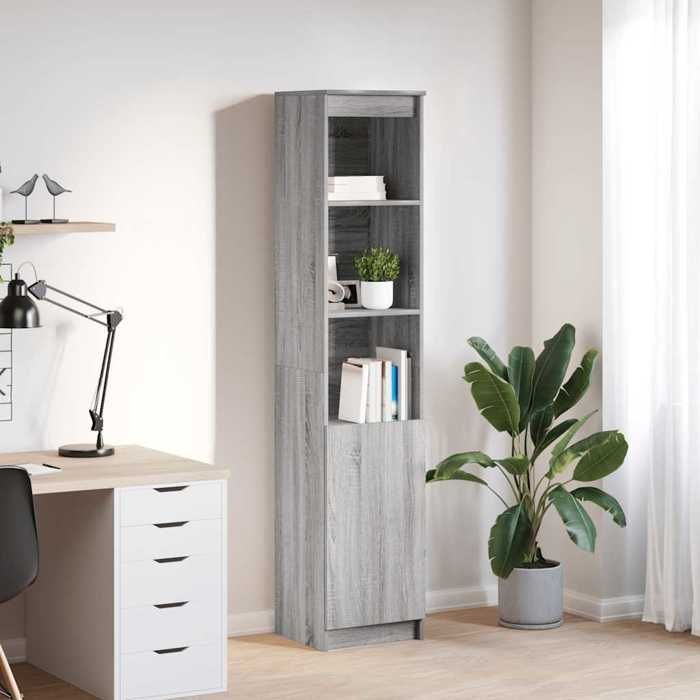 VidaXL Buffet sonoma gris 37,5x35x180 cm bois d'ingénierie, armoire, armoire latérale, armoire de rangement haute, armoire 861675
