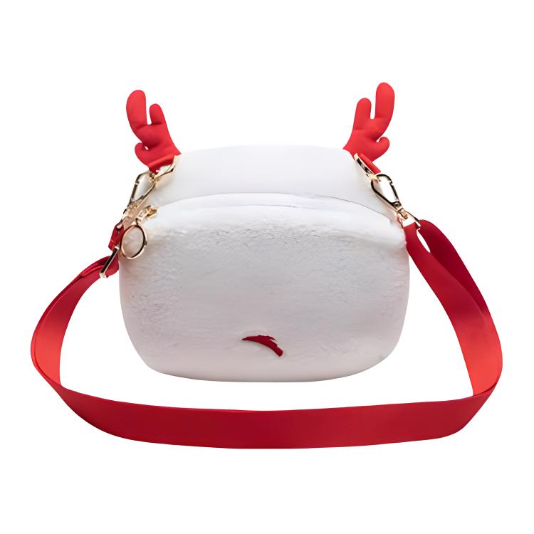 New Anta Plush Cloth Shoulder Bag, Crossbody Bag Regular Unisex Papyrus White 192447131R-1