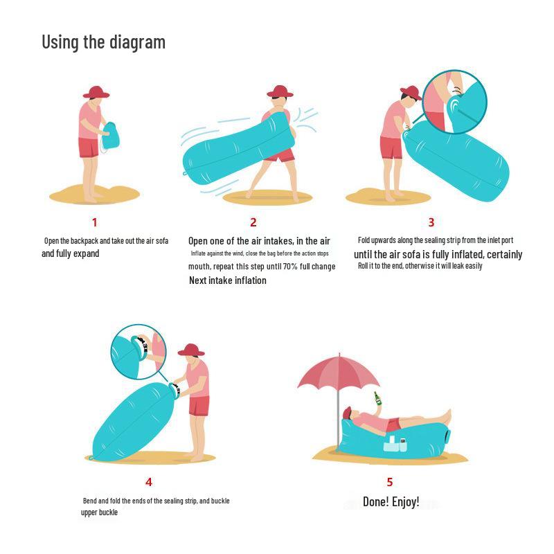 Kompaktní nafukovací pohovka na spaní pro vnitřní/venkovní použití