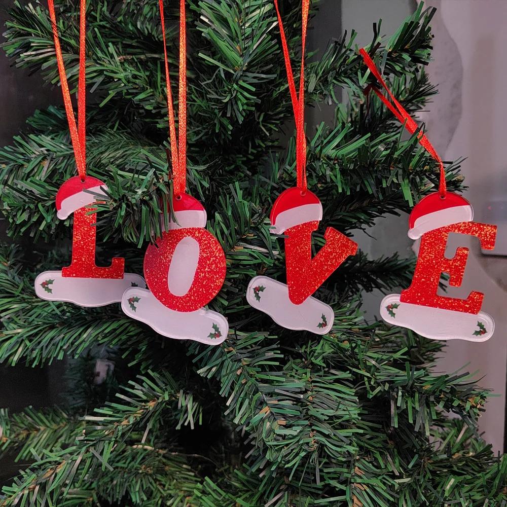 Christmas Letter Pendant Ornament Decor Set with 26 DIY Alphabet