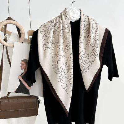 Decorative Simple Texture Silk Scarf Women'S New Style Spring And Autumn Summer Fashion Versatile Headscarf Work Scarf