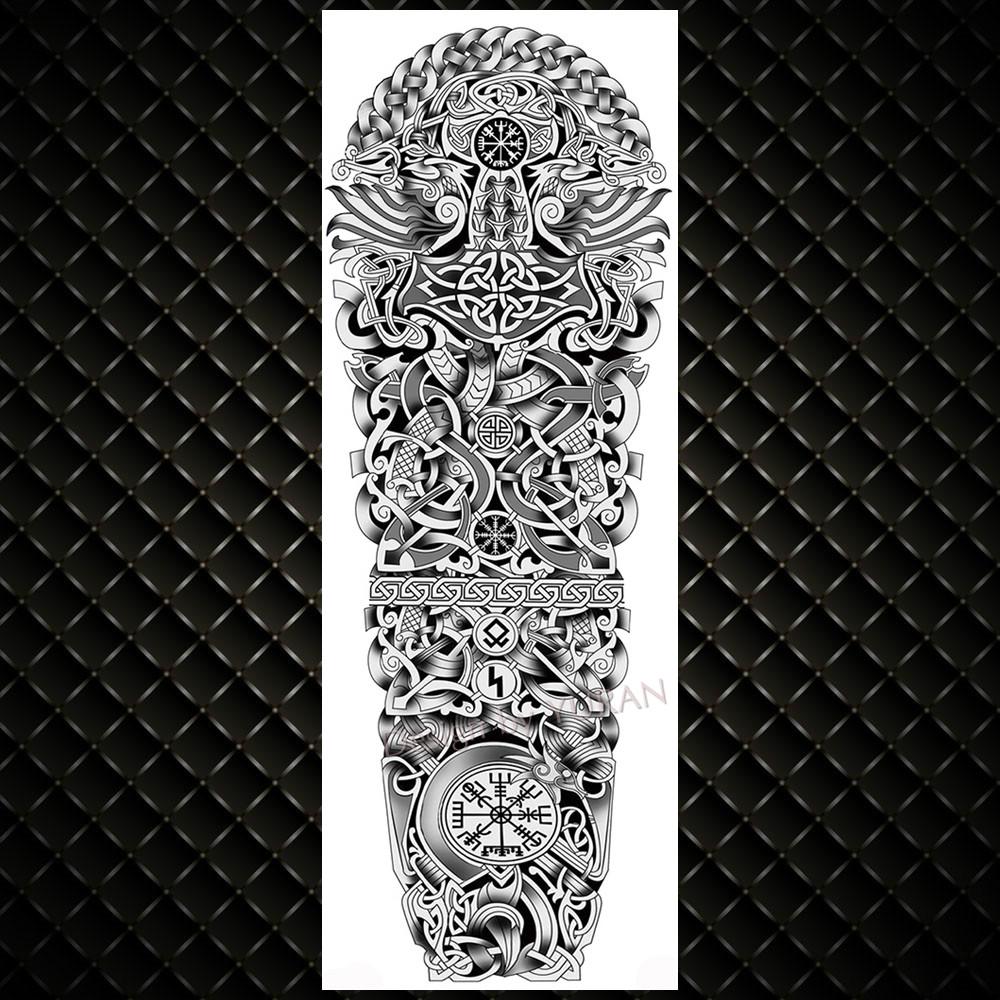 YURAN Realistic Full Flower Arm Temporary Tattoos For Men Women Rose Evil Eye Fake Tattoo Sticker Water Tranfer Body Art Tatoos