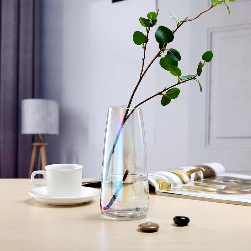 Transparent Aurora Illusion Glass Vase Flower Arrangement Vase Tabletop Vase Home Decoration Vase Perfect Gift for Wedding