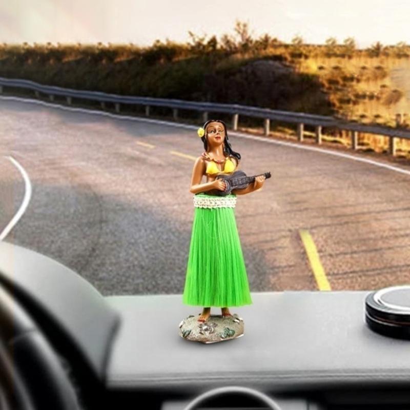 Vibrant African Dancing Girl Sculpture Handcrafted Resin Car Dashboard Decors For Home Office Display