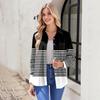 Camicia da Donna Stampata con Bottoni Camicia a Maniche Lunghe Top da Lavoro Business Casual con Tasche Giacca