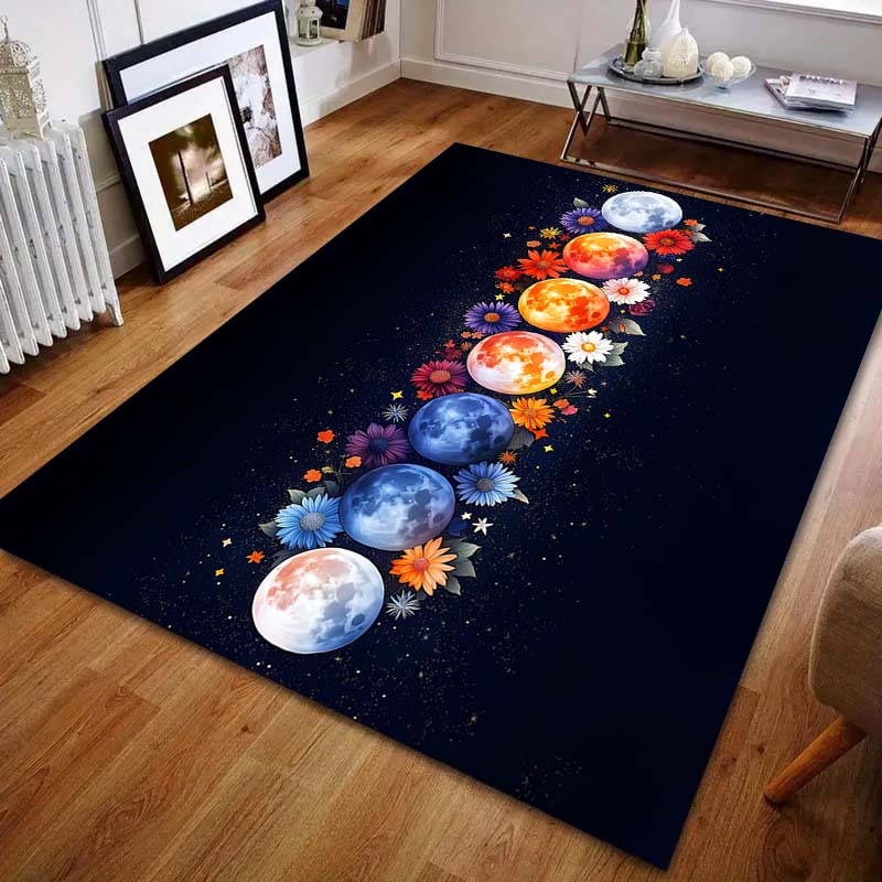 Various Sizes 7 Planetary Creative Pattern for Carpet Living Room Bedroom Bedside Floor Mat Home Decor Sofa Room Area Rug