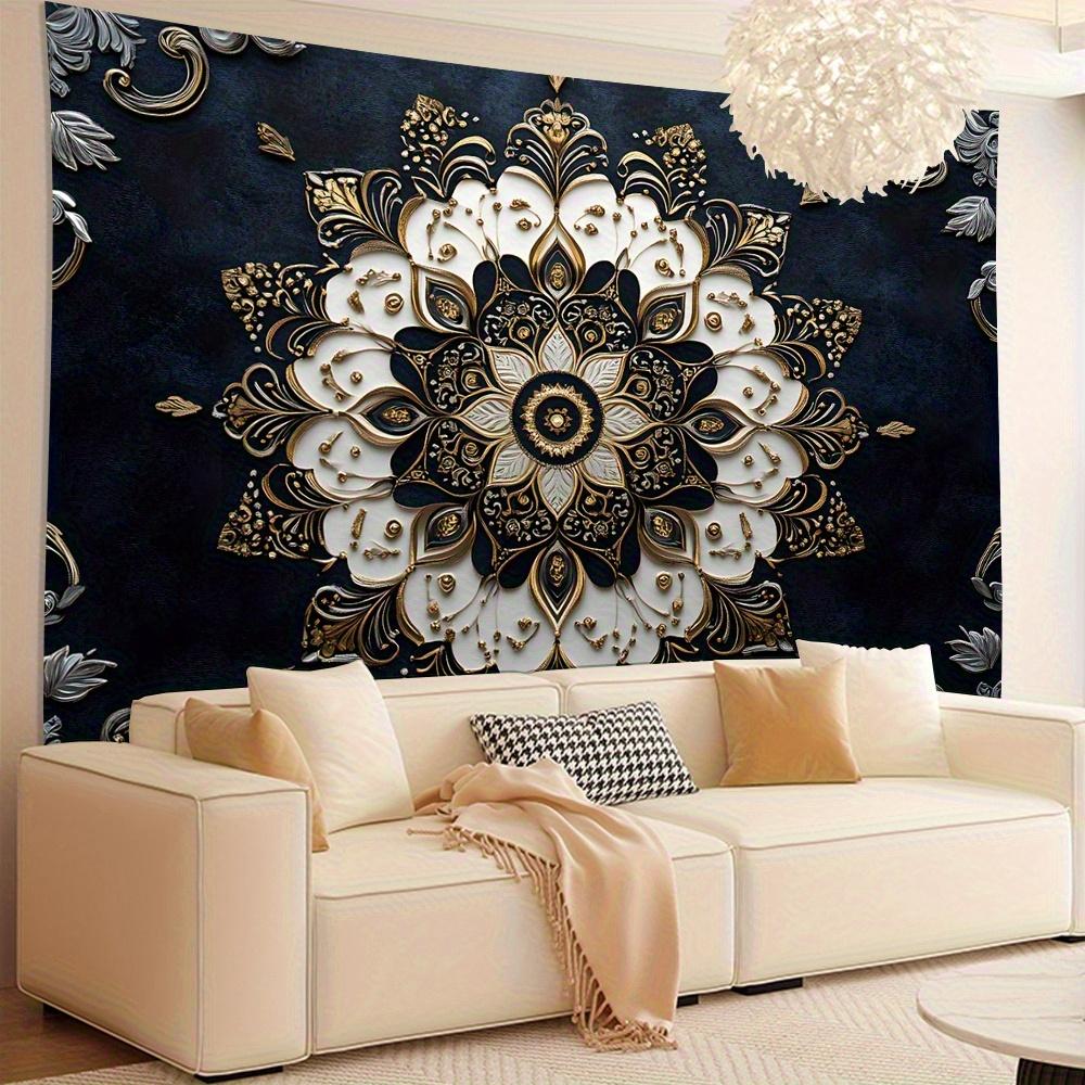 1pc Vintage Mandala Floral Tapestry Wall Hanging, Wall Art for Living Room, Bedroom, Office, Party Decoration, Polyester