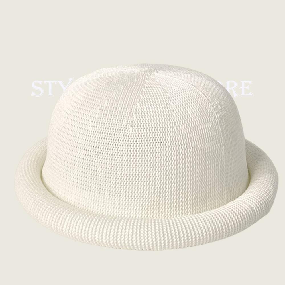 

Women s military green knit sun hat breathable rolled-brim cloche hat retro bucket hat suitable for beach trips UV protection M56-58CM