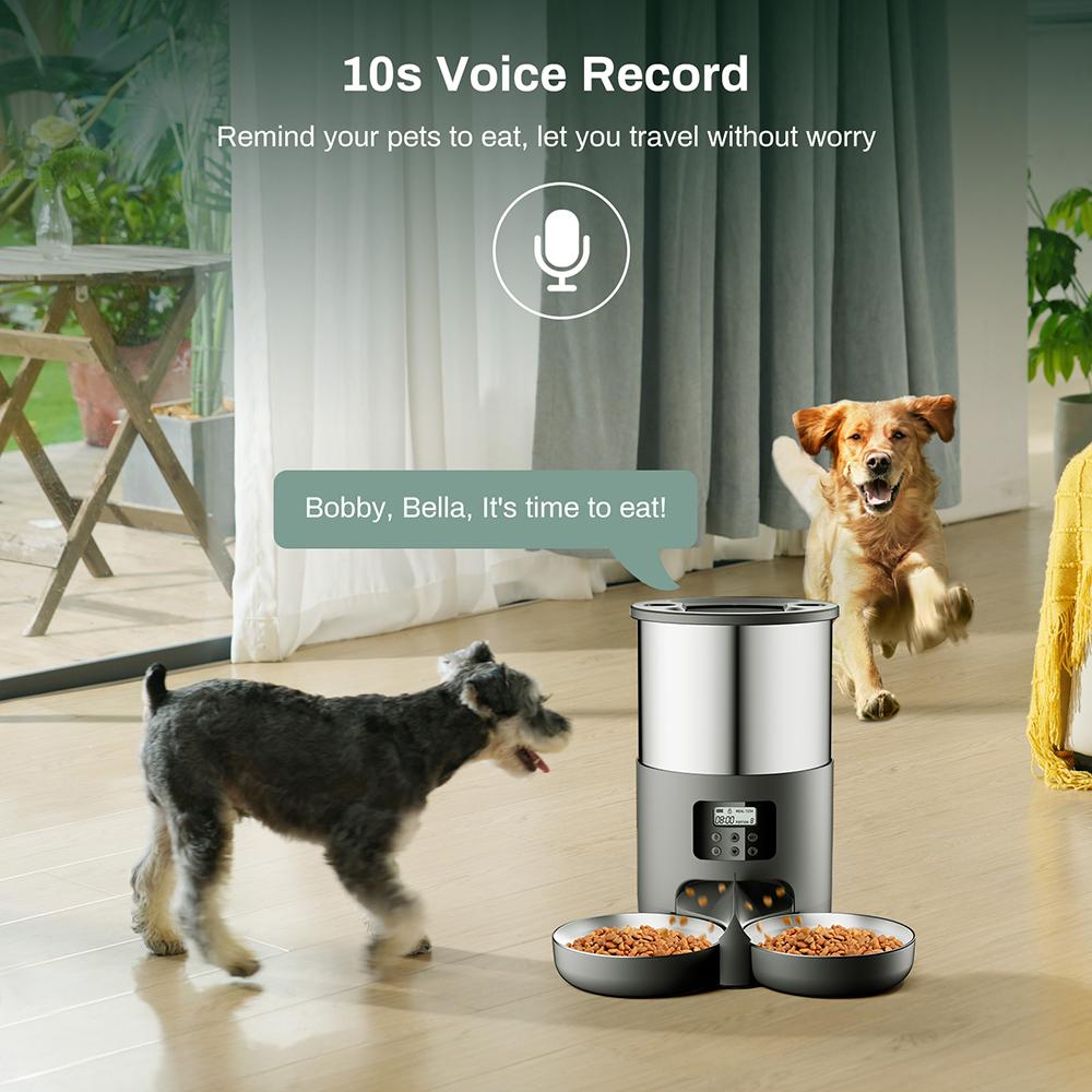 4.5L 5V Pet Feeder Timing  Vioce Smart Automatic Dog Pet Feeder For Cats Dog WIFI APP Intelligent Dry Food Dispenser Dog Bowl