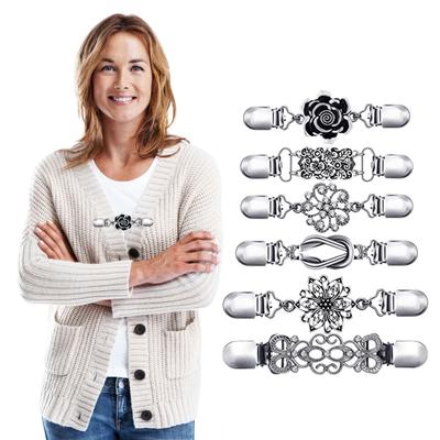 Woman Cardigan Clip Vintage Sweater Clip Scarf Collar Metal Clip Sweater Shawl Clip On Fasteners Cardigan Safety Pin