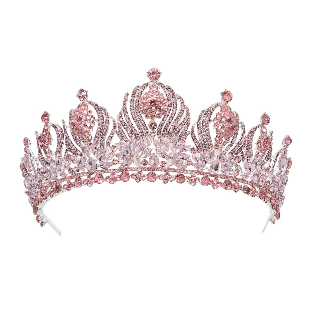 Baroque European and American Beauty Pageant Bridal Crown Tiara Alloy Crystal Wedding Headband Hair Accessories Crown
