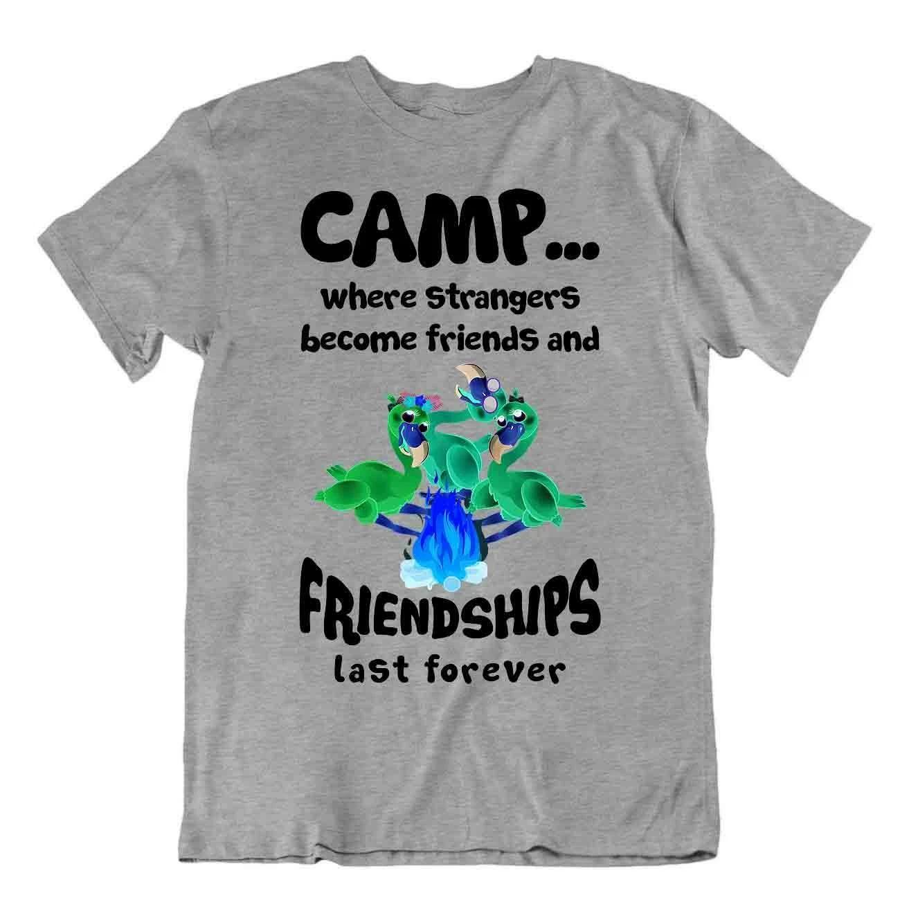 Camping Outside Trip T-Shirt Tee Flamingo Gift Cute Funny Outdoor Friendship Fun S