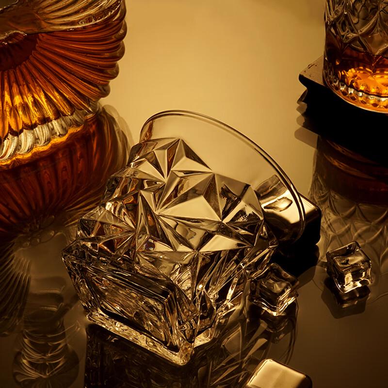 Shangqi Vintage Glacier Carved Borosilicate Whiskey Glass