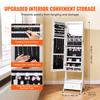 Mirror Jewelry Cabinet Standing Mirror with Storage Full Length White