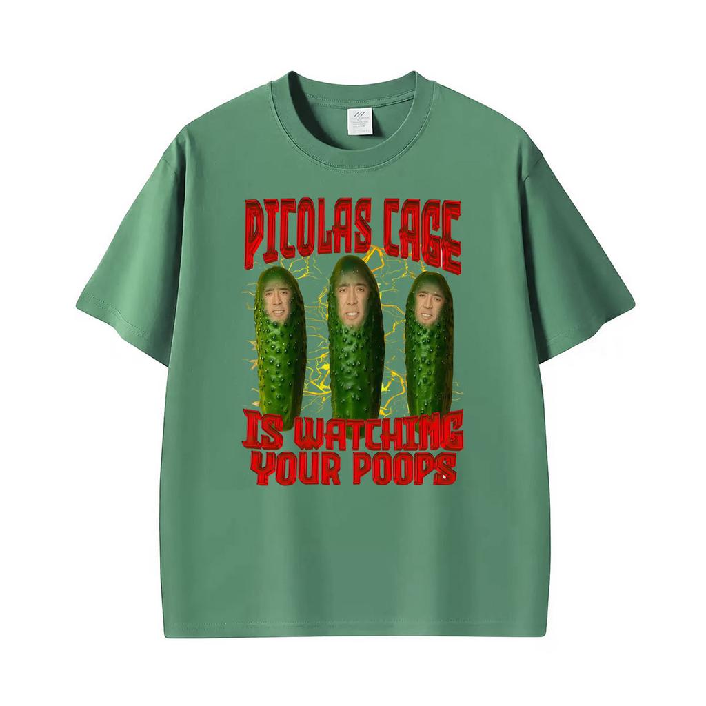 Funny Picolas Cage Is Watching Your Poors Graphic T Shirts Unisex Unisex Vintage Humor Tshirts Oneck Oversized 100 Cotton T Shirt
