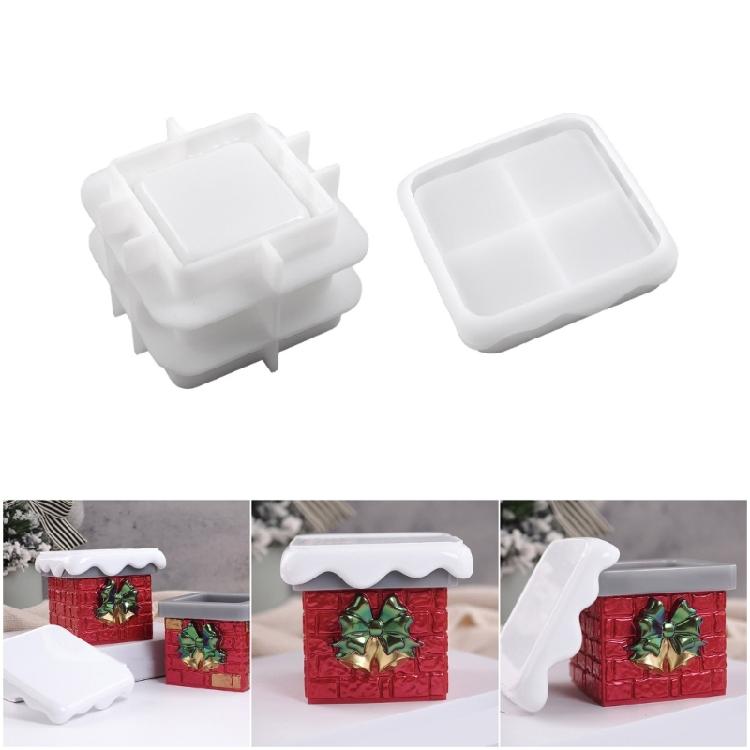 Multipurpose Jar Molds Crafting Mould with Lid Gift Box Shape Storage Box Moulds for Hand-Making Creative Storage Box