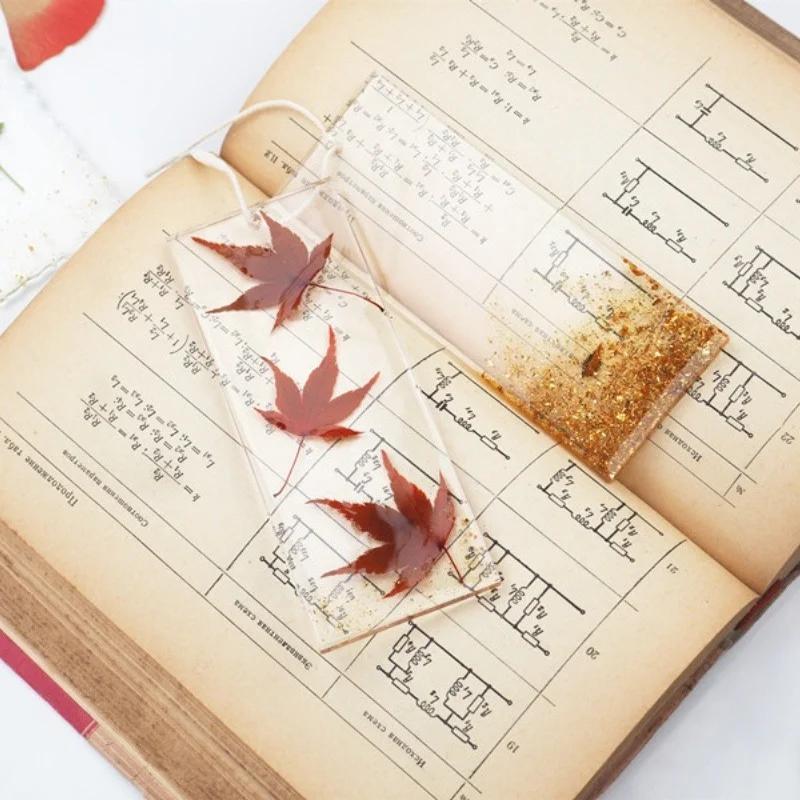 DIY Harz Kristall Epoxid Lesezeichen Anhänger Welle Rechteck Lesezeichen Spiegel Silikonform für UV Epoxid Gussform