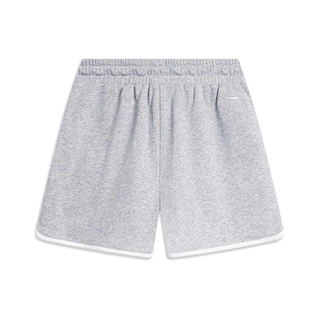 Li Ning Sports Lifestyle Series Letter Logo Printed Sports Shorts Women Shorts Floral-Gray AKSSC86-3