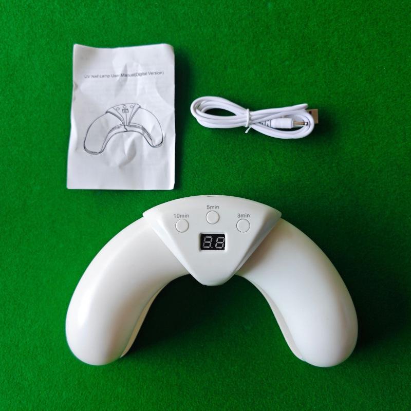 Quick-dry Crescent Nail Lamp: Anti-Black Hand, Dual Light Source, Telescopic, U-shaped Phototherapy.