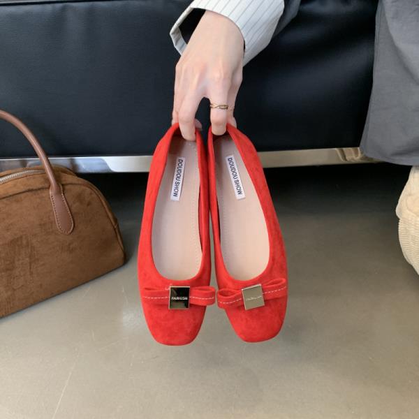 Fashion Shoes Woman Flats Casual Female Sneakers Shallow Mouth Bow-Knot Square Toe Modis Dress Butterfly New 2025 Butterfly-knot Mary Ja