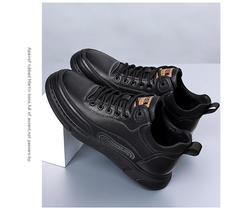 Fashion Fashion High-top Casual Sneakers for Men New Soft-soled Designer Men's Platform Shoes Fashion Cow Leather Sports Zapatos Hombre