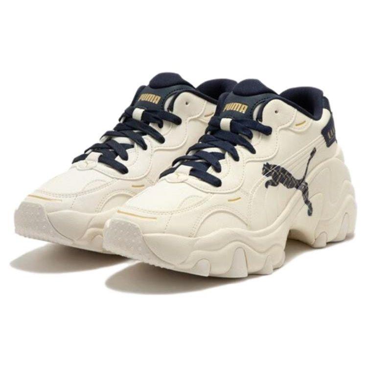 Puma Pulsar Wedge Synthetic Leather Woven Classic Durable Lightweight Low-Top Dad Shoes Women sneaker Black White 396633-01