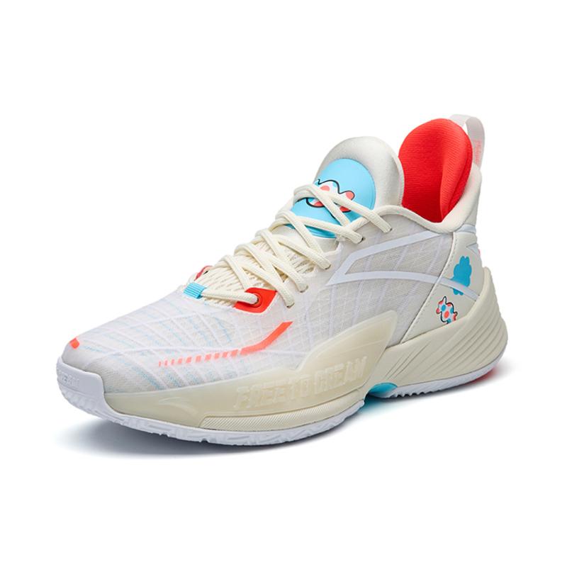 Anta Light Horseman 3 Mid-Top Performance Basketball Shoes Men's White Red Blue Sneakers 112231108-3